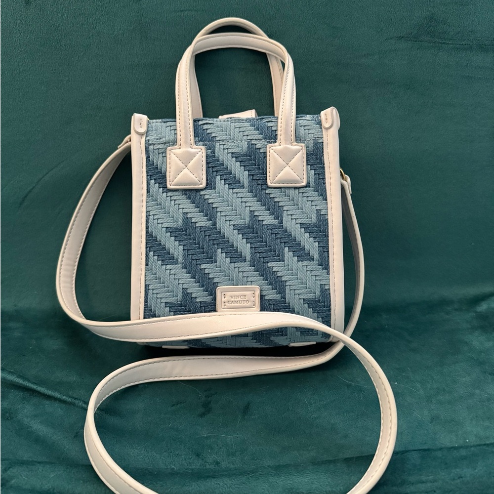 Vince Camuto Woven Houndstooth Mini Tote Crossbody